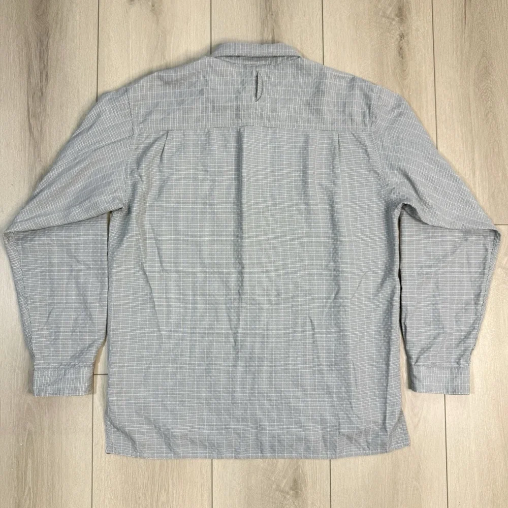 The North Face Shirt Men's L Plaid Mesh Lined‎ Beige Outdoor Button Up Hiking